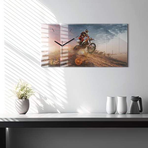 Zegar poziomy Mężczyzna na motocyklu