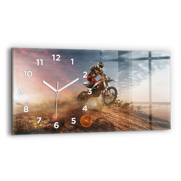 Zegar poziomy Mężczyzna na motocyklu
