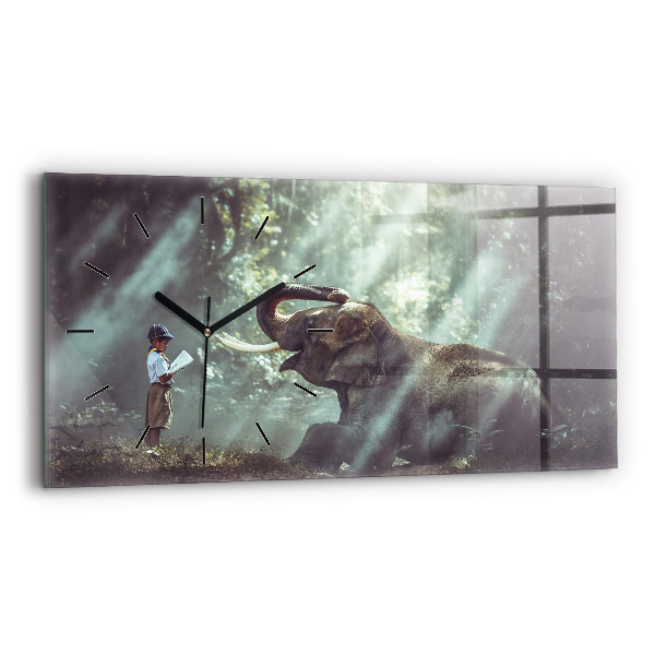 Zegar poziomy Chłopczyk czyta książkę