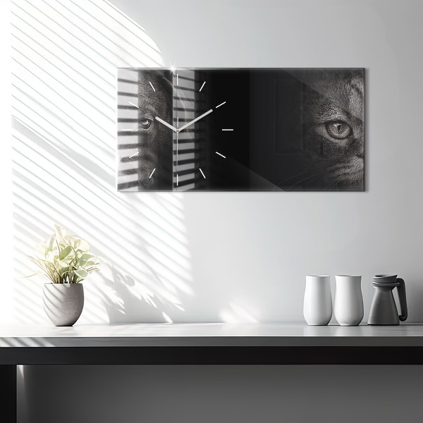 Zegar ścienny poziomy Pies i kot szkocki