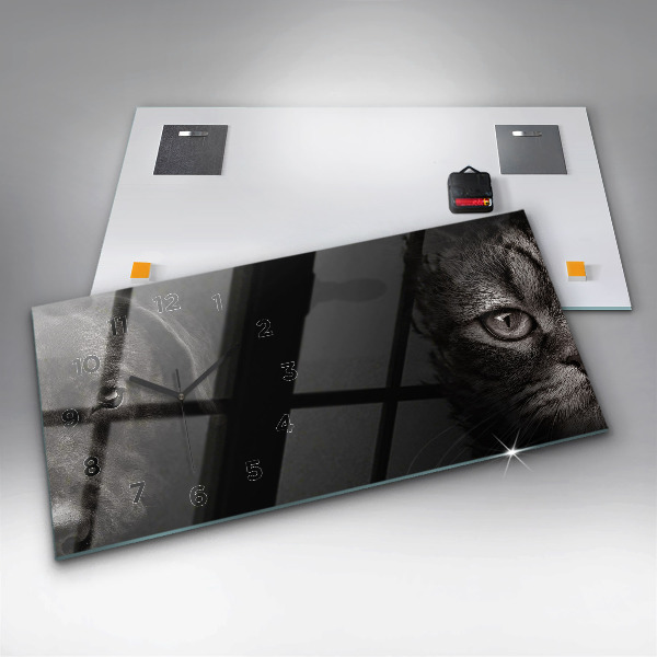 Zegar ścienny poziomy Pies i kot szkocki