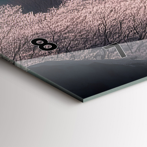 Zegar szklany poziomy Azjatycka wieża Kwiaty wiśni