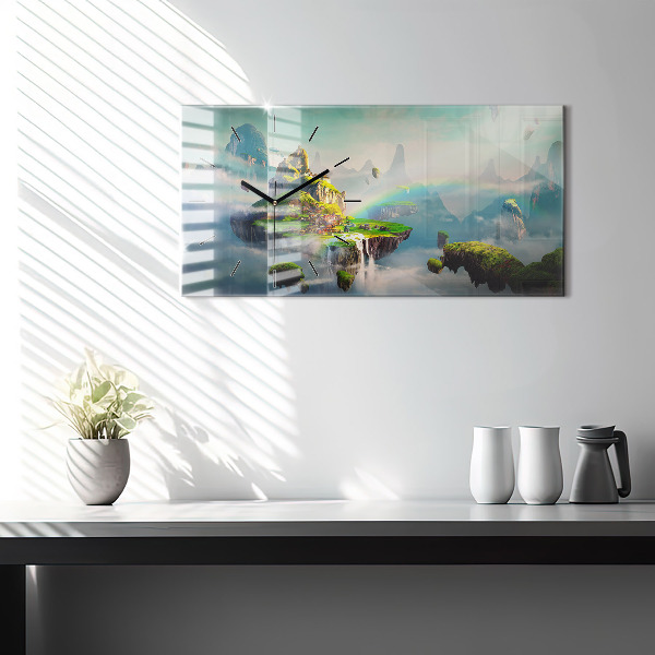 Zegar ścienny poziomy Sceny fantasy w stylu chińskim