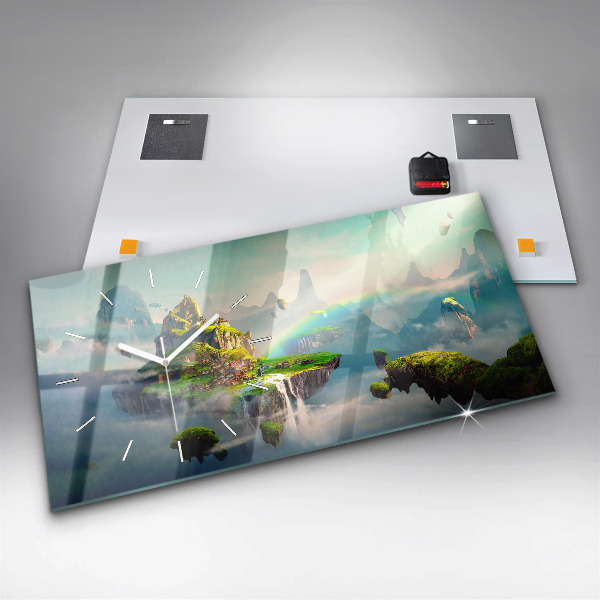 Zegar ścienny poziomy Sceny fantasy w stylu chińskim