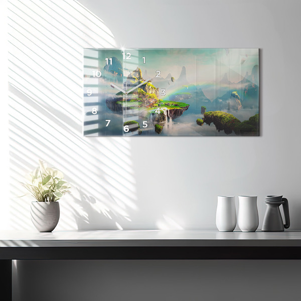 Zegar ścienny poziomy Sceny fantasy w stylu chińskim