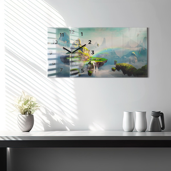 Zegar ścienny poziomy Sceny fantasy w stylu chińskim