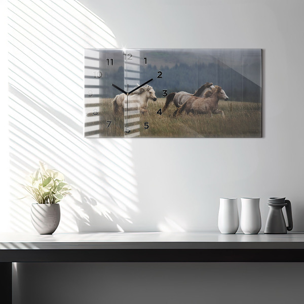 Zegar poziomy Konie w galopie