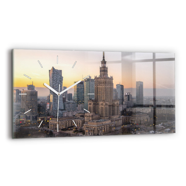 Zegar poziomy Panorama Warszawy