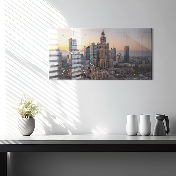 Zegar poziomy Panorama Warszawy