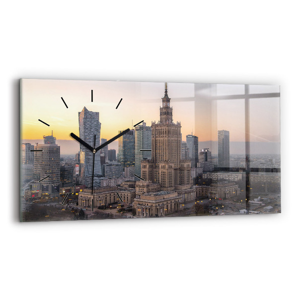 Zegar poziomy Panorama Warszawy