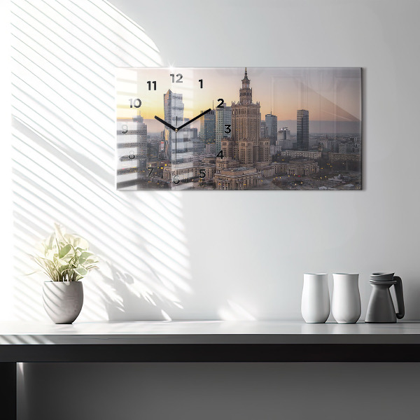 Zegar poziomy Panorama Warszawy