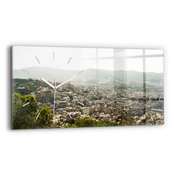 Zegar poziomy Barcelona widok Montjuic