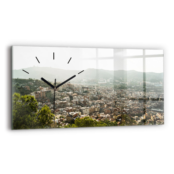 Zegar poziomy Barcelona widok Montjuic