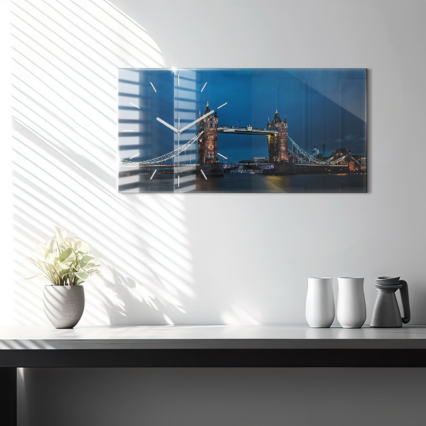 Zegar poziomy Tower Bridge Londyn nocą