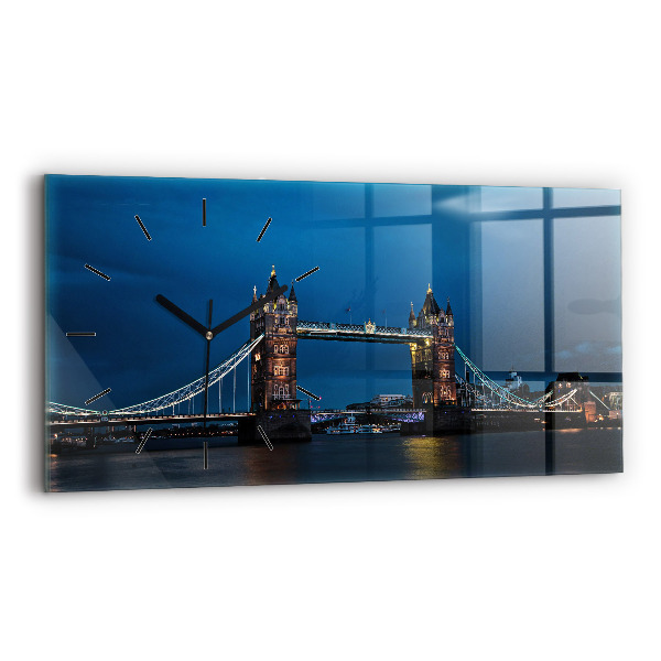Zegar poziomy Tower Bridge Londyn nocą