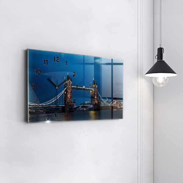 Zegar poziomy Tower Bridge Londyn nocą