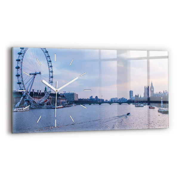 Zegar poziomy London Eye panorama miasta