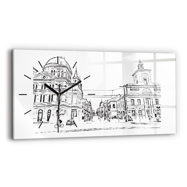 Zegar szklany poziomy Ilustracja miasta Poznań