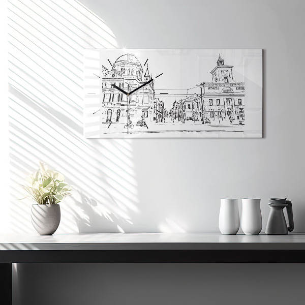 Zegar szklany poziomy Ilustracja miasta Poznań