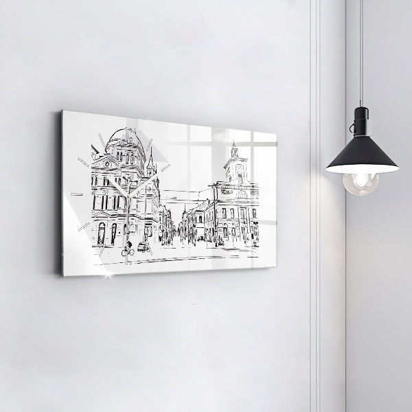 Zegar szklany poziomy Ilustracja miasta Poznań