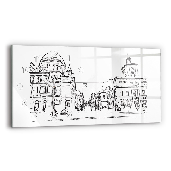 Zegar szklany poziomy Ilustracja miasta Poznań