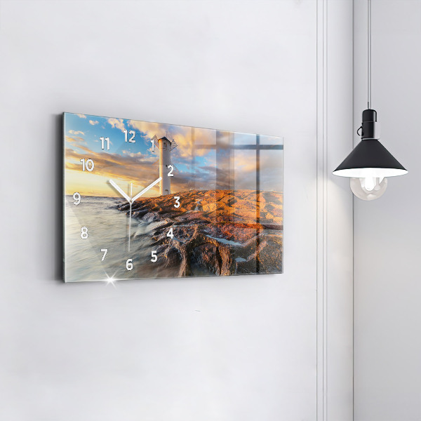 Zegar ścienny poziomy Latarnia i morze Bałtyckie