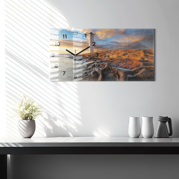 Zegar ścienny poziomy Latarnia i morze Bałtyckie