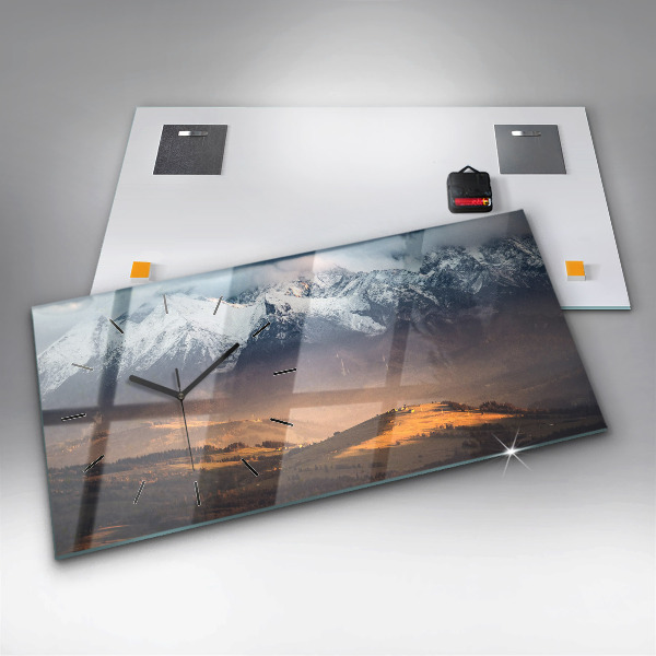 Zegar poziomy Tatry zimą panorama górska