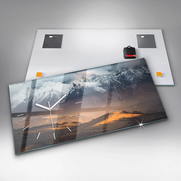 Zegar poziomy Tatry zimą panorama górska