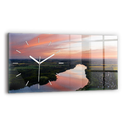 Zegar poziomy Widok Z Lotu Ptaka Na Jezioro