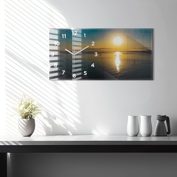 Zegar poziomy Krajobraz na wschód słońca