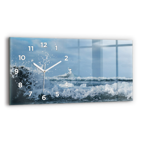 Zegar poziomy Fotografia fal morskich