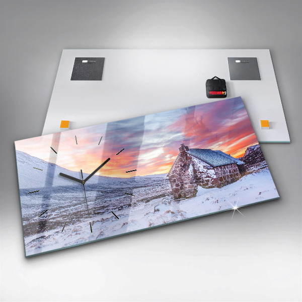 Zegar poziomy Domek w górach