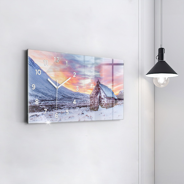 Zegar poziomy Domek w górach