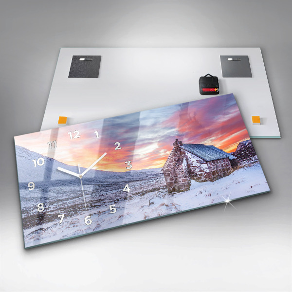 Zegar poziomy Domek w górach