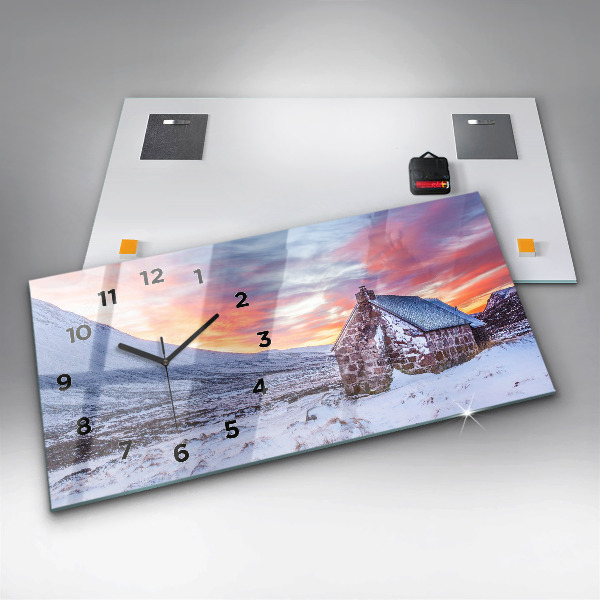 Zegar poziomy Domek w górach