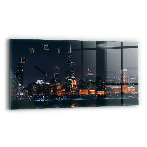 Zegar poziomy Pejzaż miejski Chicago