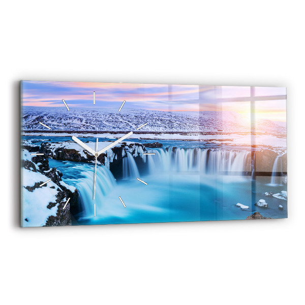 Zegar ścienny poziomy Wodospad Godafoss Islandia
