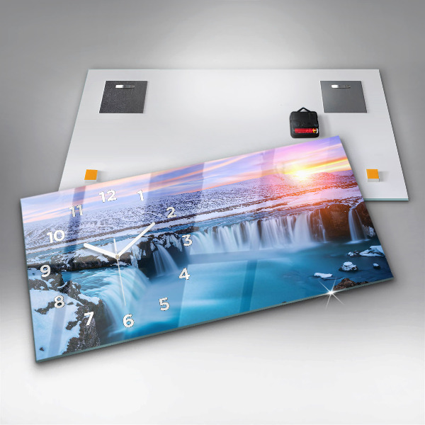 Zegar ścienny poziomy Wodospad Godafoss Islandia