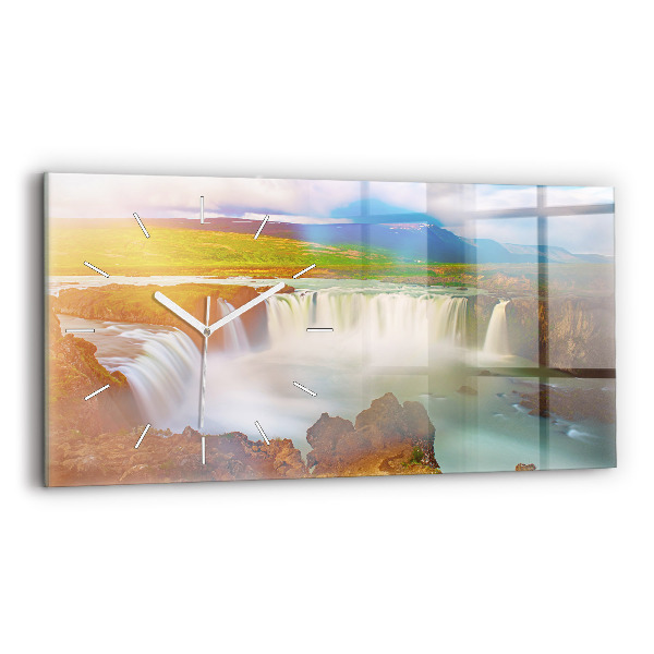 Zegar ścienny poziomy Godafoss na Islandii