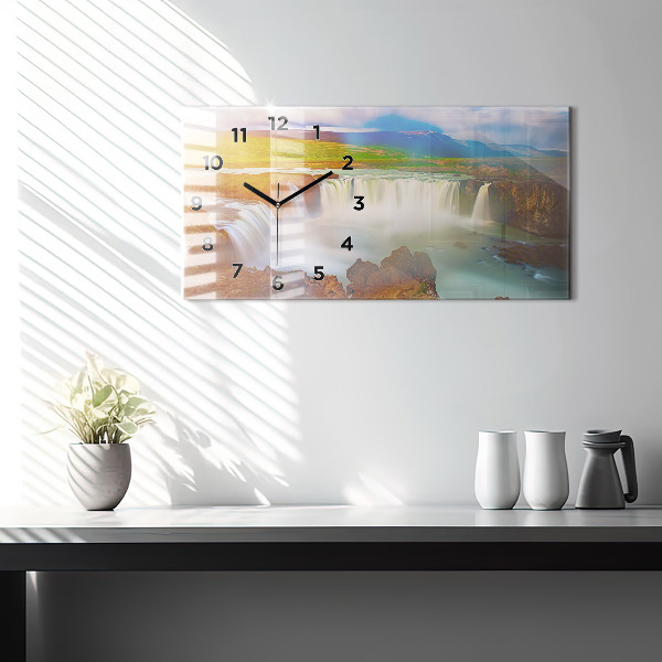 Zegar ścienny poziomy Godafoss na Islandii