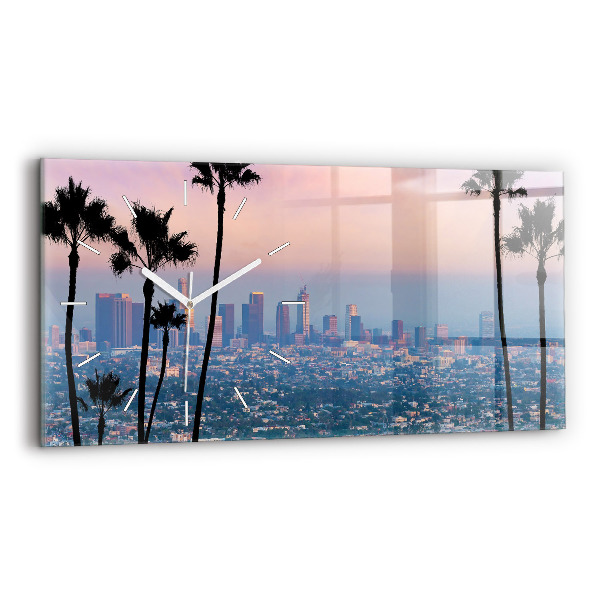 Zegar ścienny poziomy Zachód słońca Los Angeles