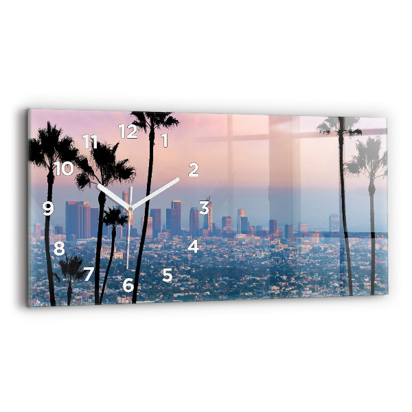 Zegar ścienny poziomy Zachód słońca Los Angeles