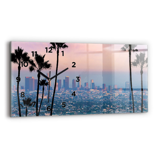 Zegar ścienny poziomy Zachód słońca Los Angeles