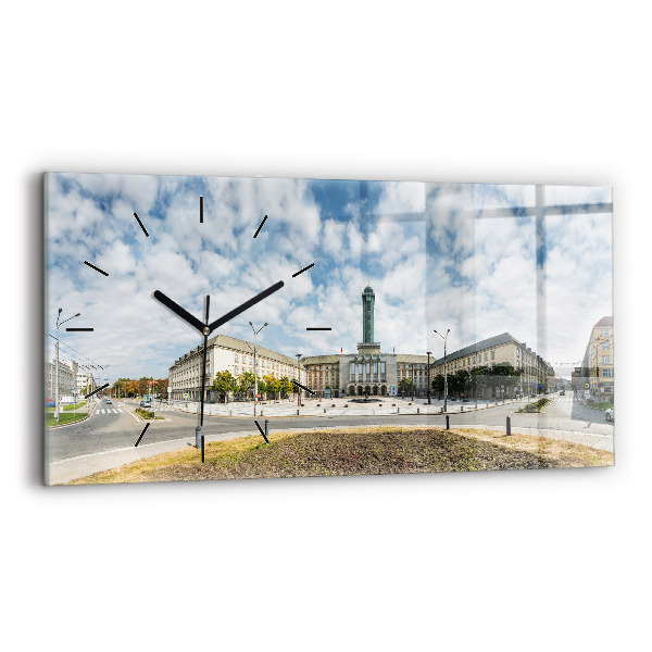 Zegar szklany poziomy Panorama miasta Ostrawa