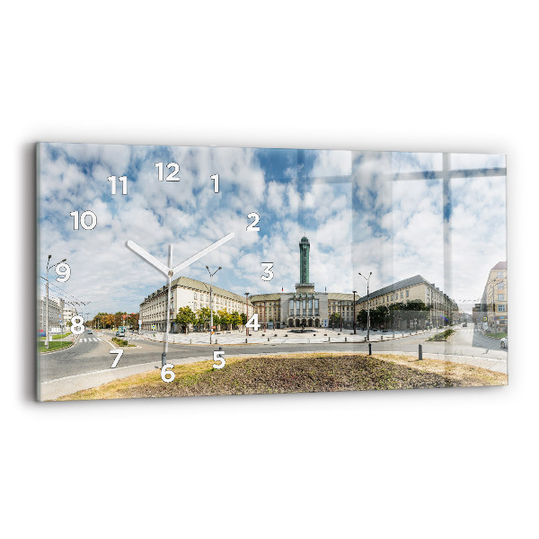 Zegar szklany poziomy Panorama miasta Ostrawa