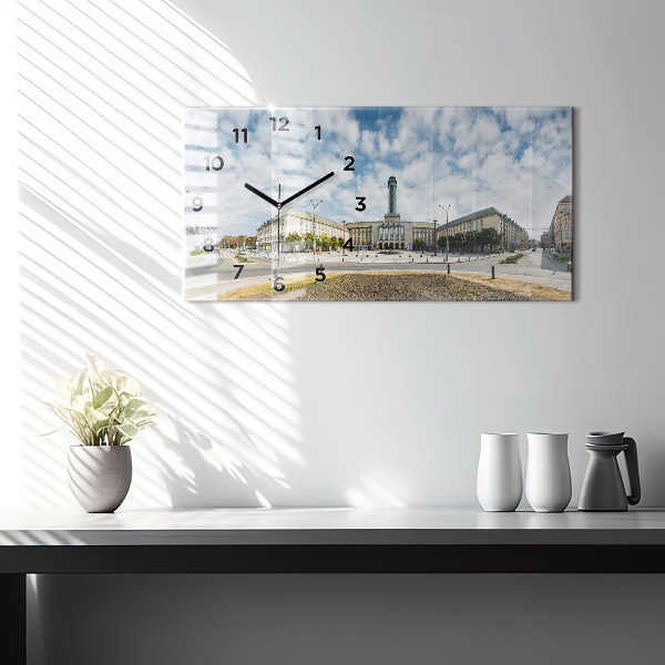 Zegar szklany poziomy Panorama miasta Ostrawa