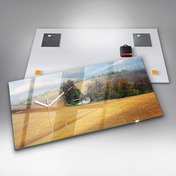 Zegar ścienny poziomy Morawy wiejski Krajobraz