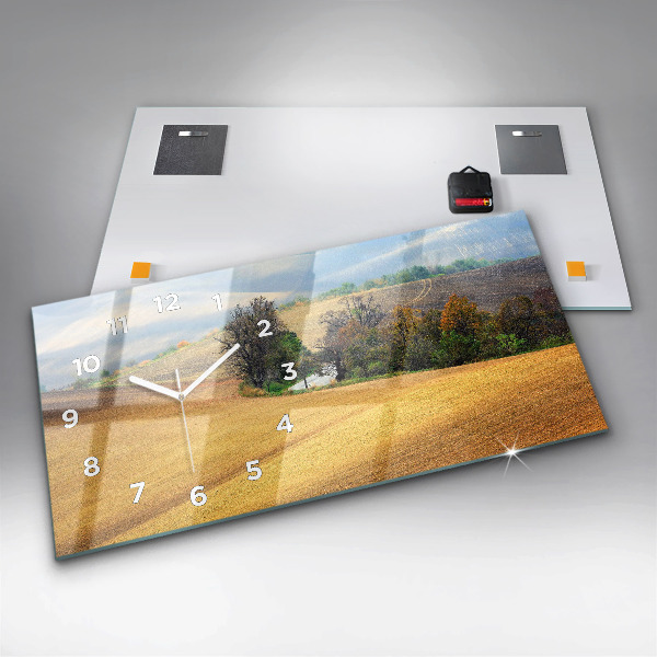 Zegar ścienny poziomy Morawy wiejski Krajobraz