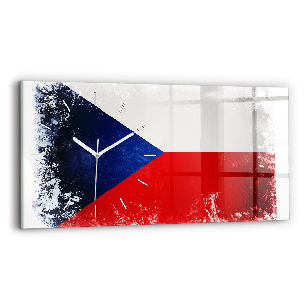 Zegar ścienny poziomy Flaga Czech